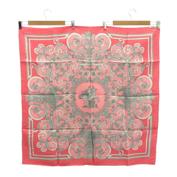 HERMES エルメス カレ90 LES TUILERIES チュイルリー公園 シルク100％ ピンク H16333-3