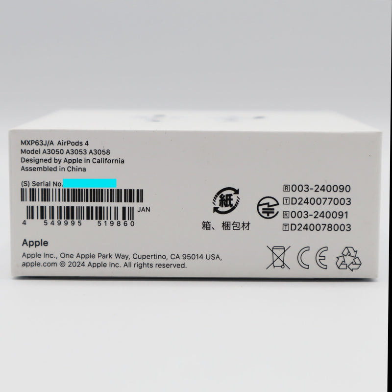 未開封 アップル AirPods 4 エアポッズ 4 MXP63J/ 2023年9月発売モデル 25k122-1