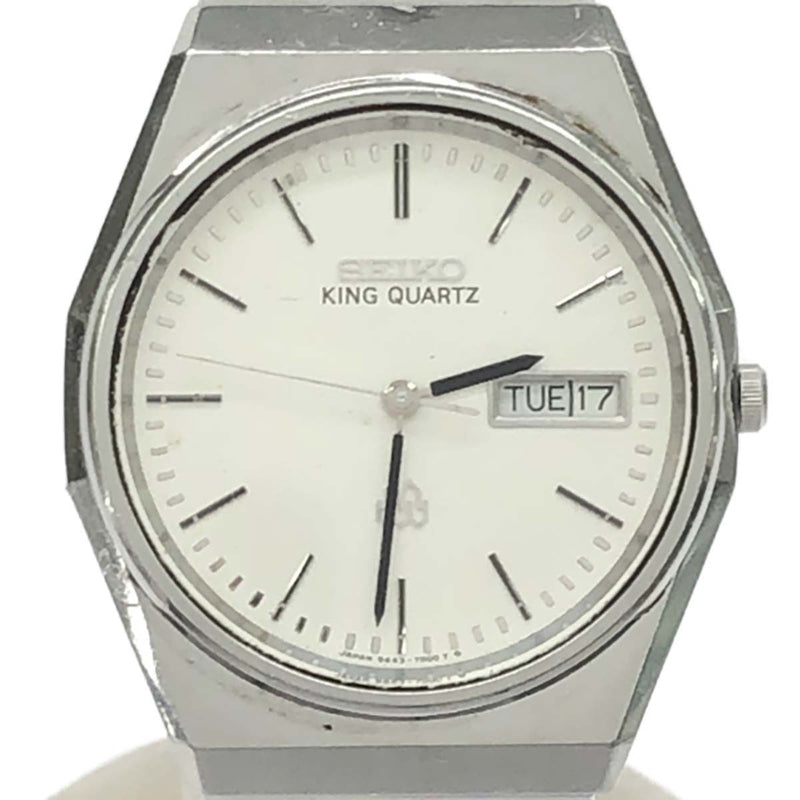 腕時計 稼働 SEIKO セイコー キングクォーツ 9443-7000 クォーツ メンズ 白色文字盤 2025.6電池交換済 H7240