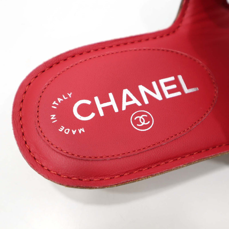 CHANEL シャネル サンダル 14P G29783 カメリア レッド 36C 23cm 靴 レディース 箱袋有 19k318-398