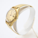 稼働 腕時計 OMEGA オメガ Geneve ジュネーブ 566.012 cal.684 デイト 自動巻き ゴールド色文字盤 ベルト尾錠社外 ケース H7259