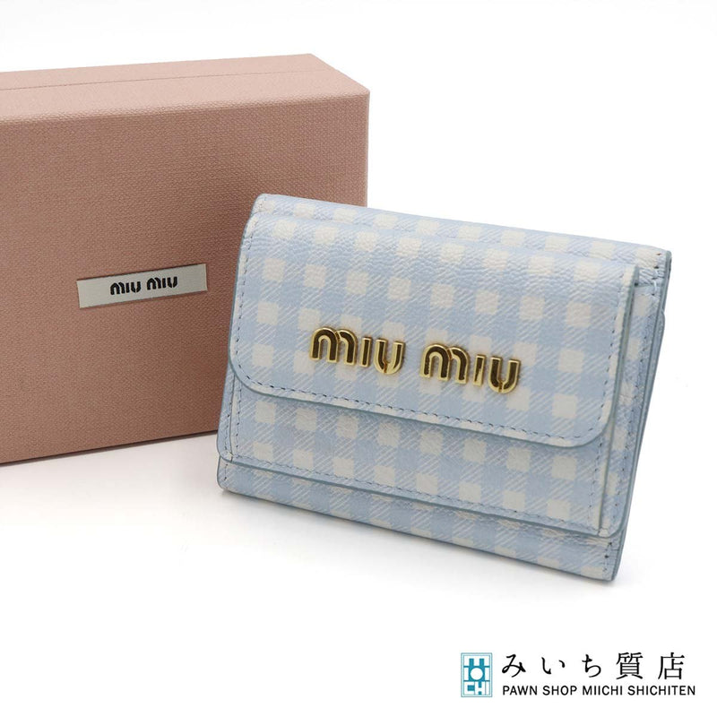 MIUMIU ミュウミュウ 三つ折り 財布 MADRAS マドラス 5MH021 54V