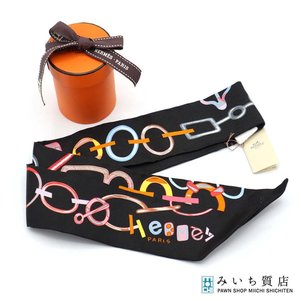 HERMES エルメス ツイリー DO RE BOUCLES ド・レ・ブックル シルク100% スカーフ 箱あり 25k970-7