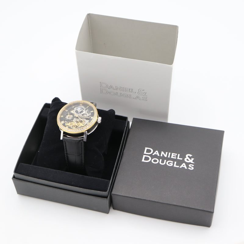 稼働 腕時計 DANIEL&DOUGLAS ダニエル&ダグラス DD8806 自動巻き スケルトン メンズ 箱・保証書有 H11516