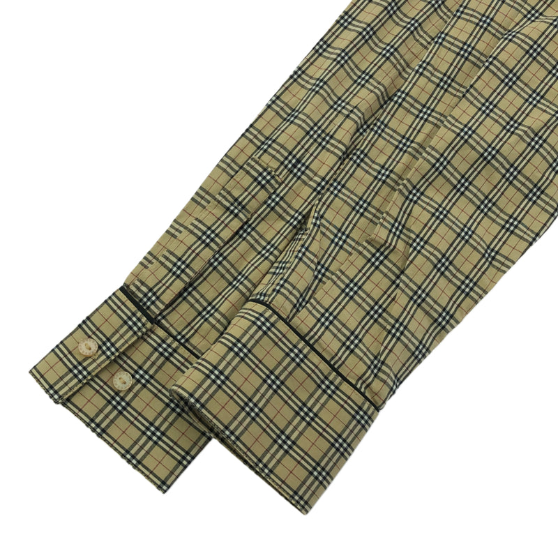 BURBERRY LONDON バーバリー ロンドン 長袖シャツ トップス Lサイズ ノバチェック ベージュ レディース ok360-10