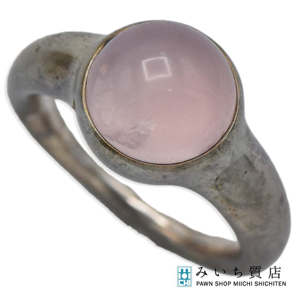 GEORG JENSEN ジョージジェンセン リング 458 7号 ローズクォーツ シルバー 925 7.6g アクセサリー H12642