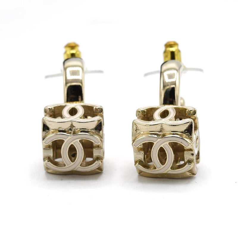 CHANEL シャネル ピアス A22K ココマーク フープ ダイス AB9567