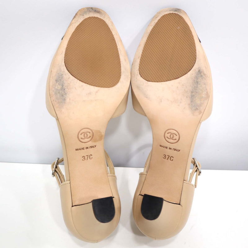 CHANEL シャネル ヒール G32857 37C 23.5cm ベージュ パンプス レディース 靴 箱袋有 23k143-10