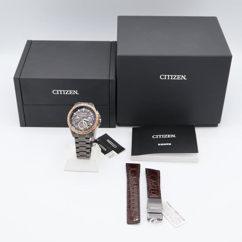 未使用 腕時計 稼働 CITIZEN シチズン CC9016-60E アテッサ エコドライブ LIGHT in BLACK 2017限定モデル ブラウン系色文字盤 25k459-2