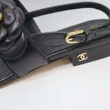 CHANEL シャネル サンダル G31666 カメリア サイズ38 約25cm レディース ブラック 箱有 H21984