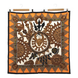 HERMES エルメス カレ90 L’OR DES CHEFS 首長達の金 シルク100％ ブラック系 オレンジ系 服飾小物 箱有 25s78-1