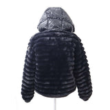 MONCLER モンクレール ダウンジャケット H29541A00015 5964D サイズ14A フェイクファー ブラック レディース H21907