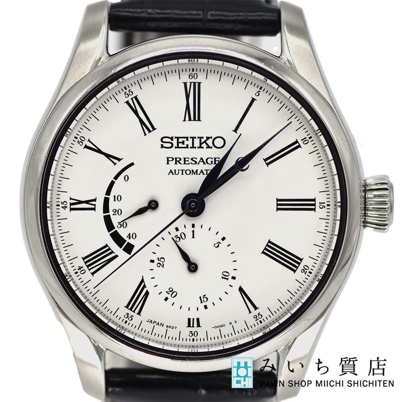 腕時計 稼働 SEIKO セイコー プレサージュ 6R27-00L0 自動巻き メンズ 白色文字盤 H9566