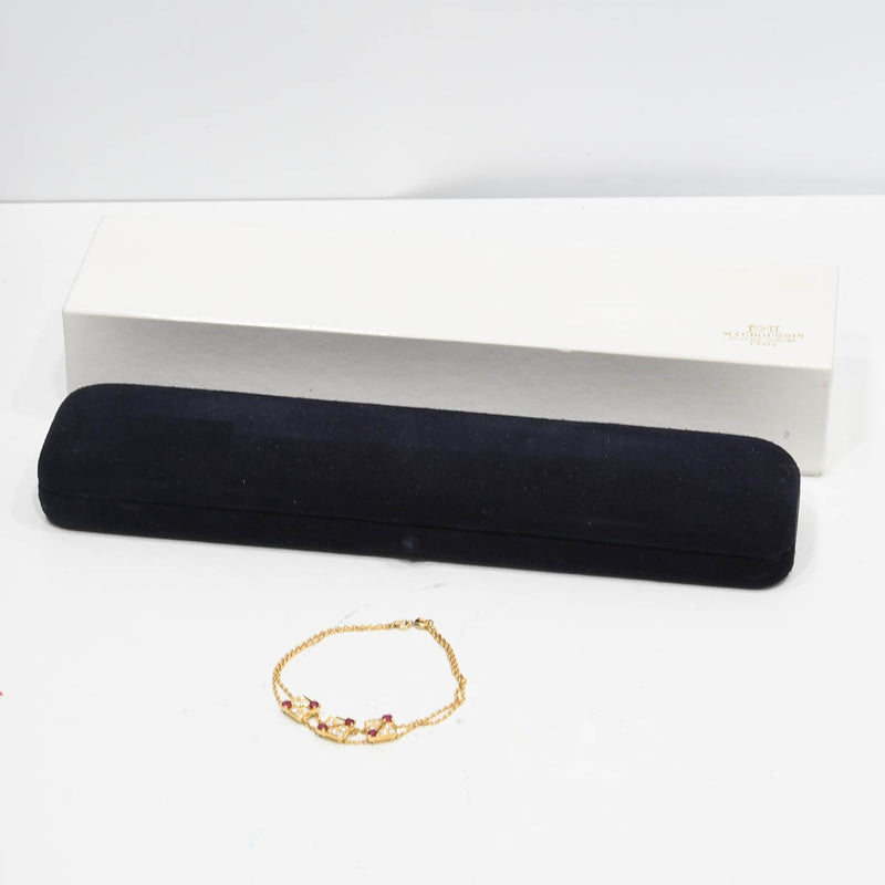 仕上済 Mauboussin モーブッサン ブレス ブレスレット 18kt ダイヤ ルビー 約6.3g ジュエリー H7129