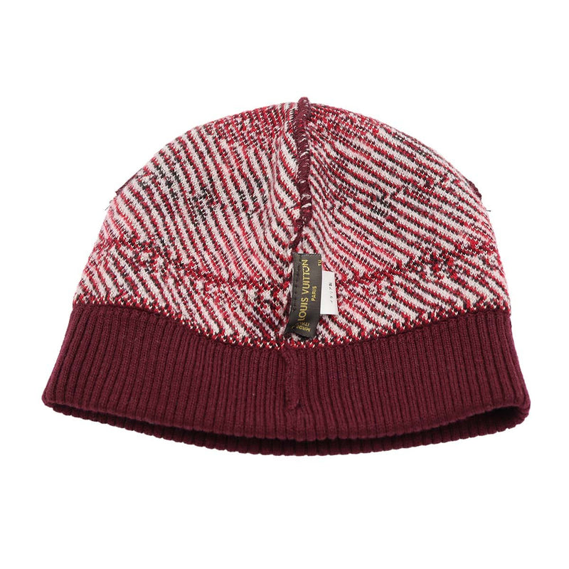 LOUIS VUITTON ルイヴィトン LV ボネ・グランフロア ニット帽 ウール91％ レーヨン9％ 帽子 ボルドー系 H.102