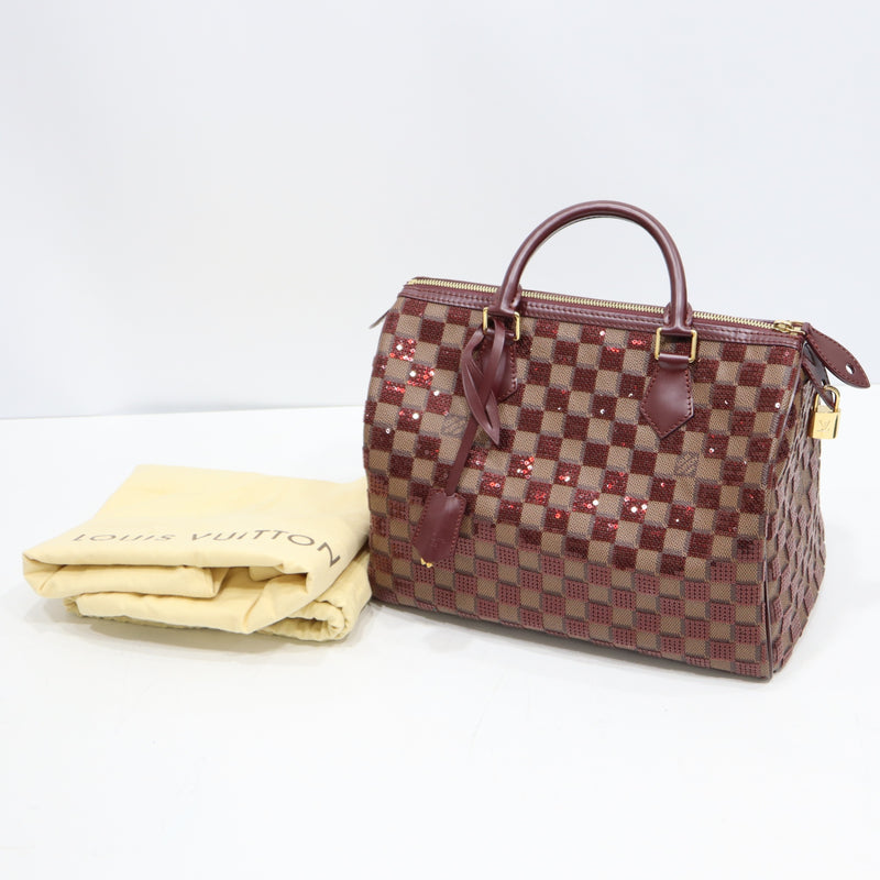 LOUIS VUITTON ルイヴィトン N41263 スピーディ30 ダミエ スパンコール ルージュ 2013 プレフォールコレクション 25k803-2