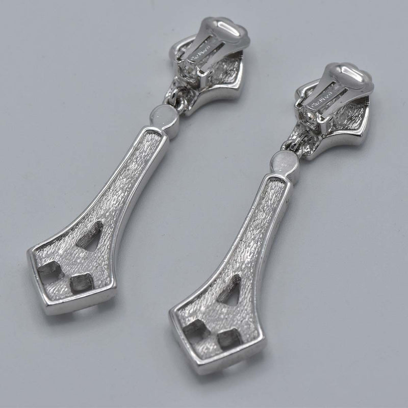 Christian Dior ディオール イヤリング ラインストーン シルバーカラー アクセサリー H6419