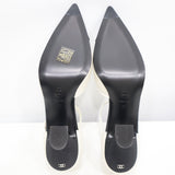 CHANEL シャネル ヒール パンプス G33888 37 23.5cm ホワイト ブラック レディース 箱有 H4044