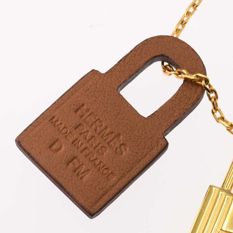 HERMES エルメス ネックレス オーケリー カデナ ブラウン ゴールドカラー D刻印 約6.6g アクセサリー 箱袋 H20073