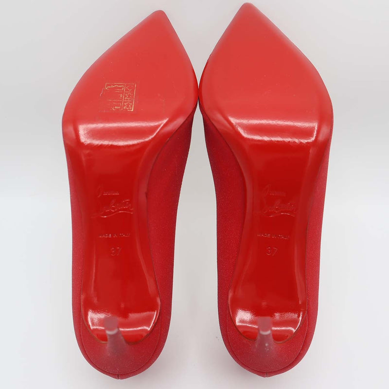 Christian Louboutin クリスチャン ルブタン ヒール パンプス 靴 37サイズ KATE85 レッド ラメ 箱有 H20791