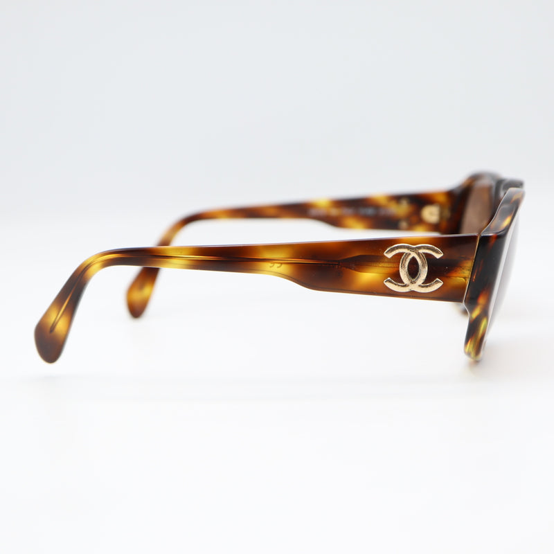 CHANEL シャネル サングラス 01452 91235 ココマーク べっ甲柄 度なし ブラウン系 メガネ 眼鏡 レディース ケース有 yo1235