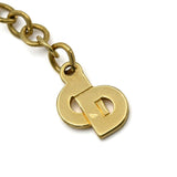 Christian Dior ディオール ネックレス ハート ラインストーン ビジュー ロゴ ゴールドカラー アクセサリー 5.5g H10469-1
