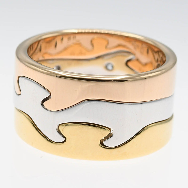 仕上済 GEORG JENSEN ジョージジェンセン フュージョンリング 指輪 #55 750 D入り 約15~15.5号 約17.5g ジュエリー eco358