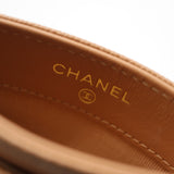 CHANEL シャネル カードケース パスケース ココマーク キャビアスキン ベージュ系 H22023