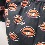 PRADA プラダ ワンピース kiss リップ柄 2way ショートスリーブ オフショル 黒×赤 サイズ38 レディース 服 J40