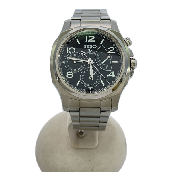 稼働 腕時計 SEIKO セイコー 4S27-00B0 ブライツ レトログラード 自動巻き クロノグラフ 黒文字盤 H18845