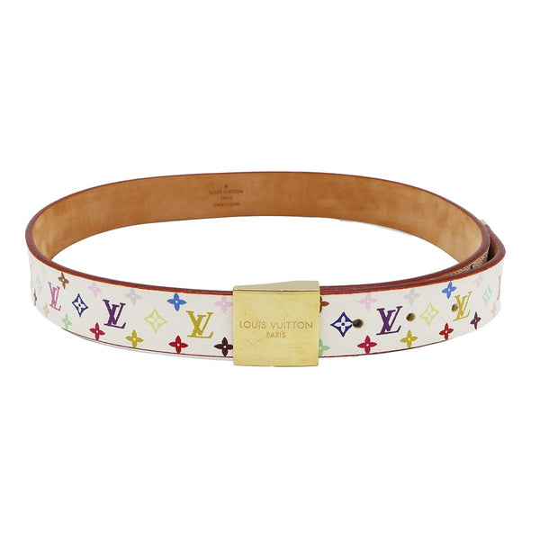 LOUIS VUITTON ルイヴィトン M9270U サンチュール キャレ マルチカラー モノグラム ベルト 80/32 箱あり M4449