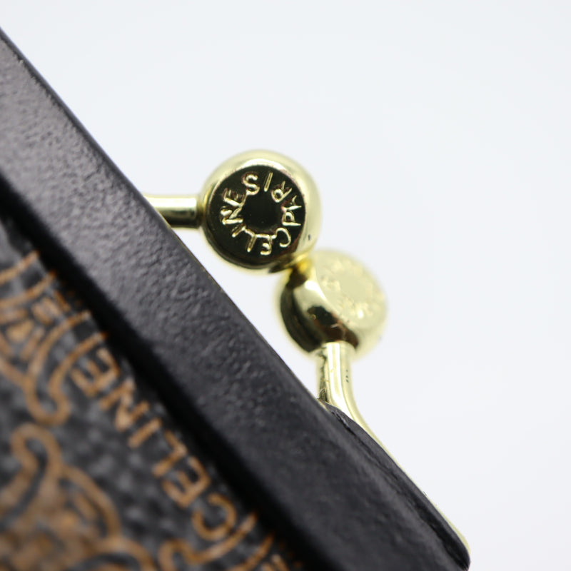 CELINE セリーヌ 財布 マカダム ブラック ミニ財布 2つ折り財布 服飾小物 箱有 H10132
