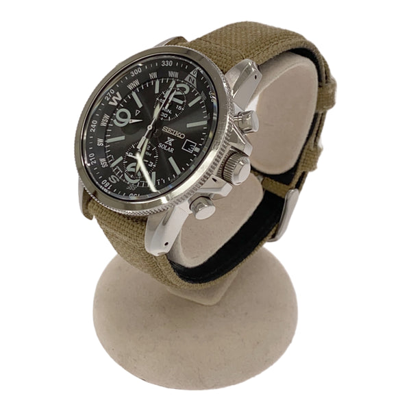 腕時計 稼働 SEIKO セイコー PROSPEX SSC293P1 ソーラー ミリタリー クロノグラフ メンズ  黒色文字盤 19S602-1