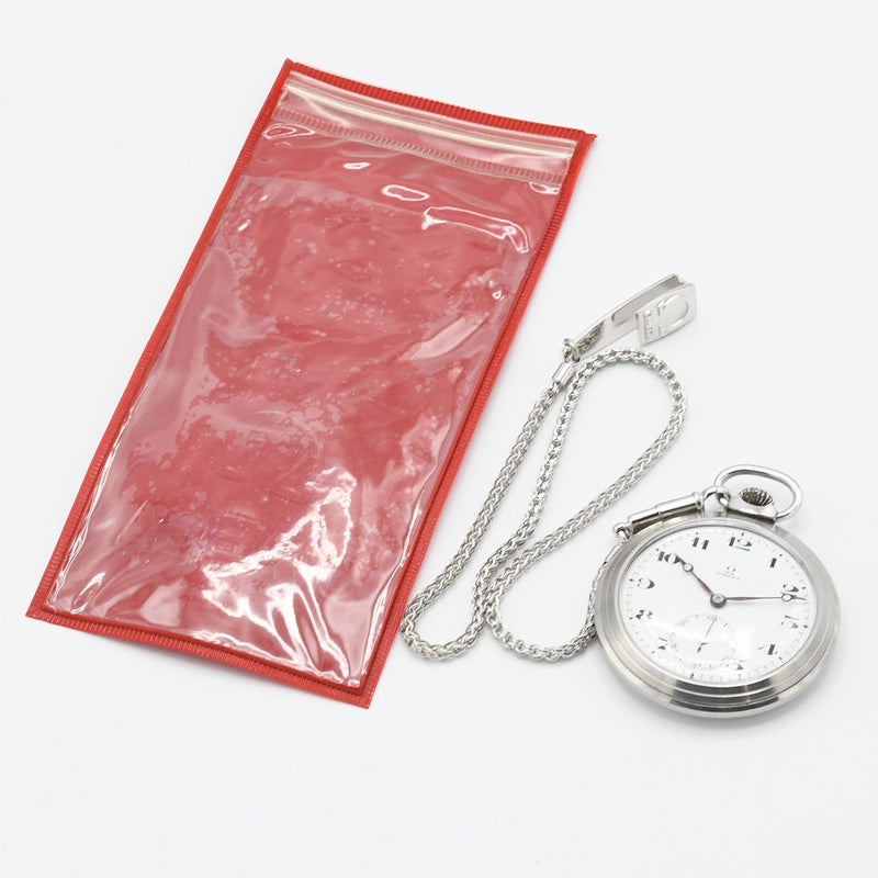 稼働 腕時計 OMEGA オメガ 懐中時計 100.426 スモセコ 手巻き 白色文字盤 ケース付き H20515