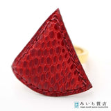 25k986-5 HERMES エルメス スカーフリング リザード トライアングル 赤 ゴールド金具 服飾小物 25k986-5