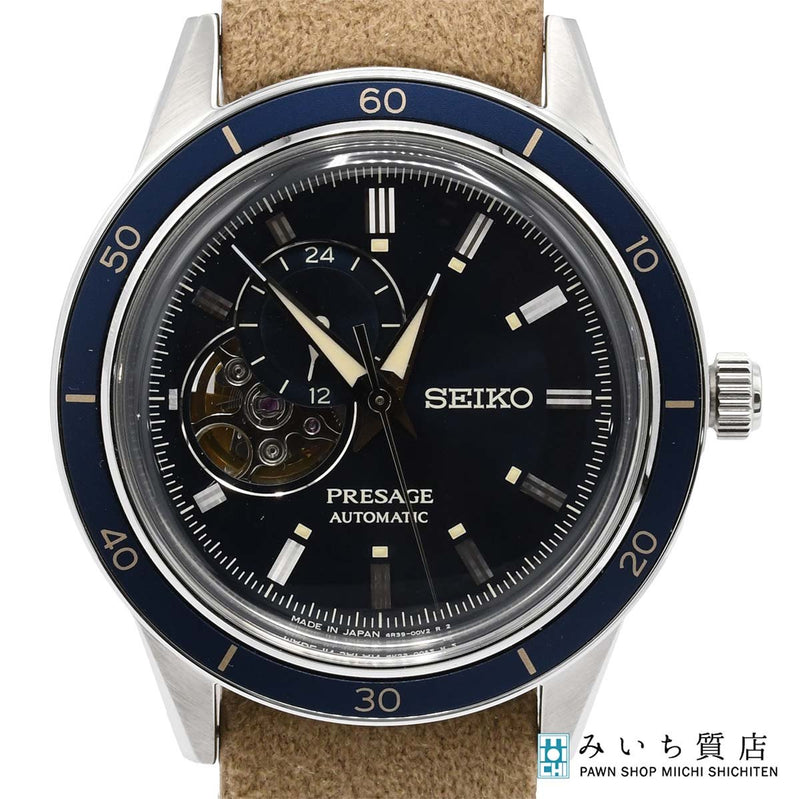 未使用 稼働 腕時計 SEIKO セイコー PRESAGE 4R39-01A0 SARY213 自動巻き 裏スケ 青色文字盤 箱・保証書有 H19428