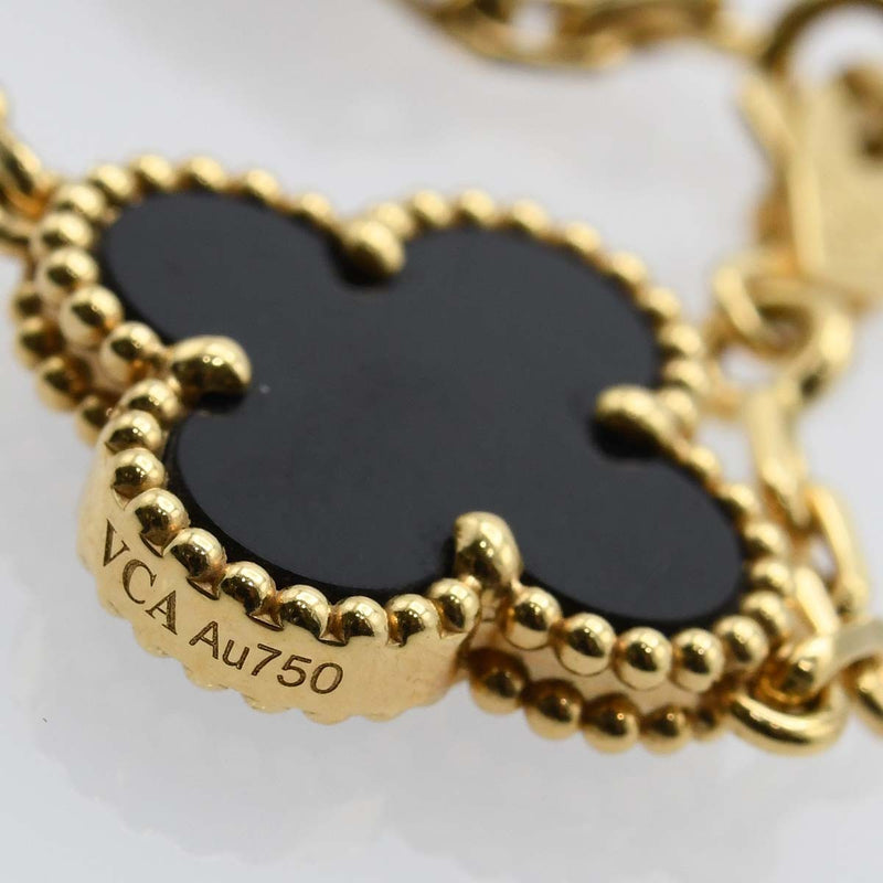 仕上済 VanCleef&Arpels ヴァンクリーフ アーペル ネックレス アルハンブラ オニキス 20モチーフ 750 45.9g アクセサリー 箱保有 25k163-1
