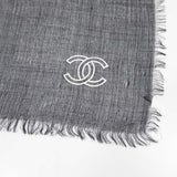 CHANEL シャネル ストール 黒 CC ココマーク カシミヤ 100％ 薄手 ショール 服飾小物 H20760