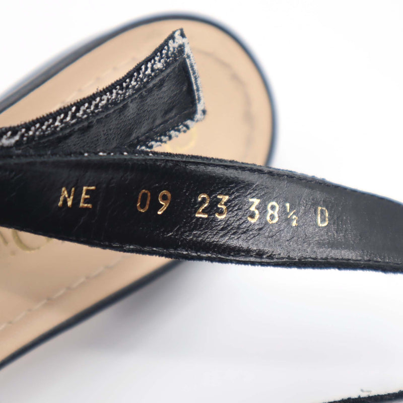Christian Dior ディオール サンダル J'A DIOR スリングバックフラット 38 1/2 ブラック レース パンプス H15994