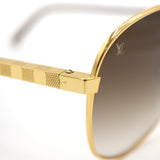 美品 LV ルイヴィトン サングラス Z0339U 948 アティチュード パイロット ダミエ ケース付 LOUIS VUITTON 23k617-1
