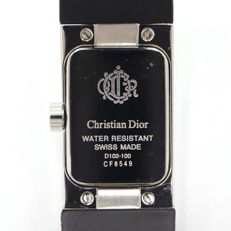 腕時計 稼働 Christian Dior ディオール D102-100 CF8549 クォーツ 黒文字盤 2025.6電池交換済 箱有 M1216