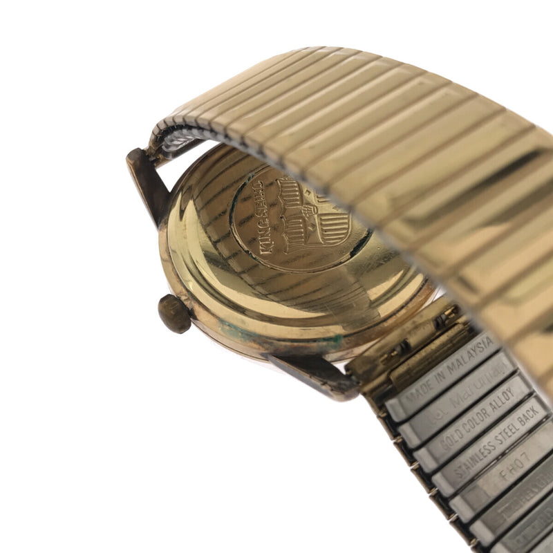 稼働 腕時計 KING SEIKO キングセイコー ファーストモデル 手巻き 25石 ゴールドカラー文字盤 H9118