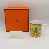 未使用品 HERMES エルメス マグカップ La Siesta シエスタ イエロー ハチドリ 花 食器 箱有 J469