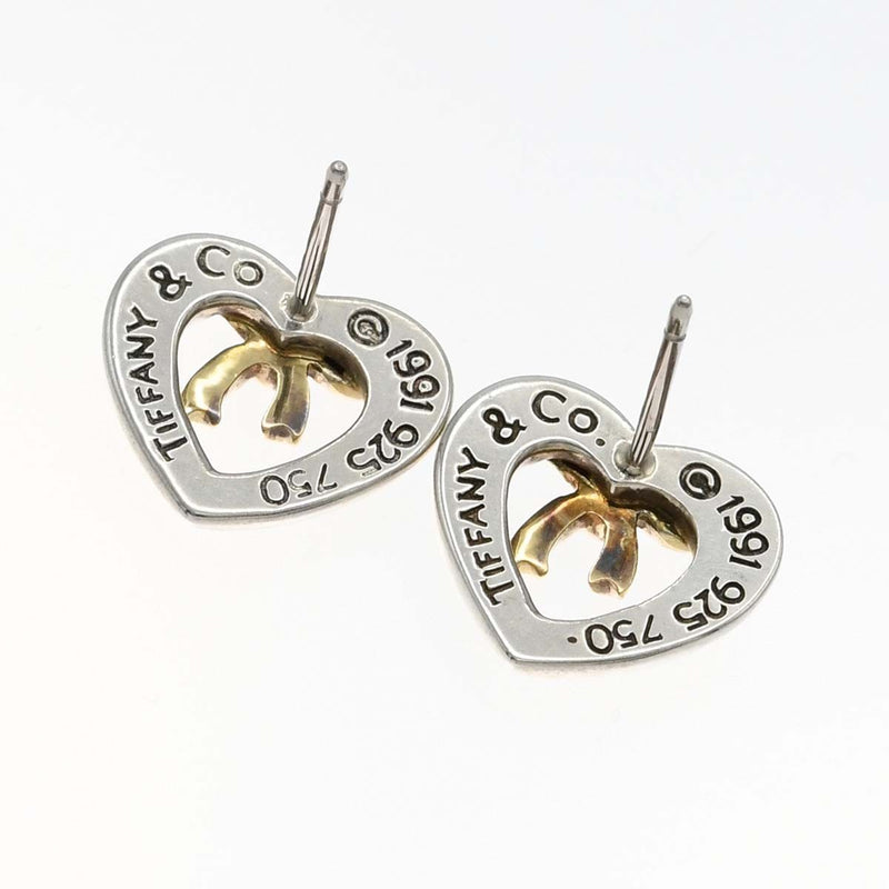 TIFFANY＆Co. ティファニー ハートウィズボウ ピアス 925 750 約3.2g コンビ ゴールド シルバー アクセサリー H9212