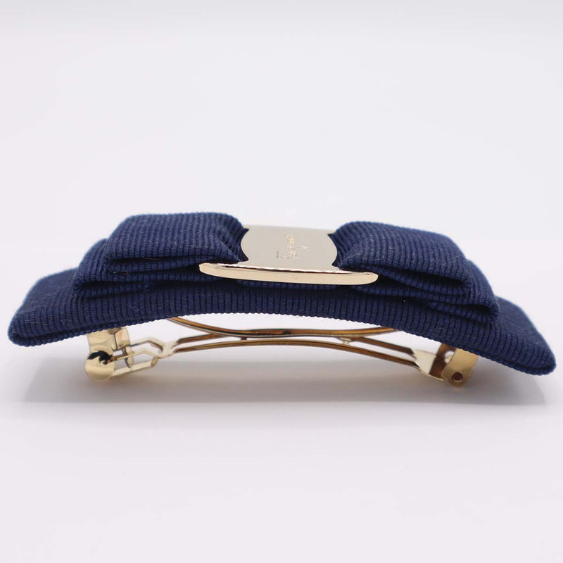 Salvatore Ferragamo フェラガモ ヴァラ リボン バレッタ ヘアアイテム 服飾小物 ブルー系 レディース 箱有 H20476-5