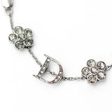 Christian Dior ディオール ブレスレット ブレス ラインストーン フラワー 花 ブラックシルバーカラー アクセサリー レディース 保管袋有 H2271