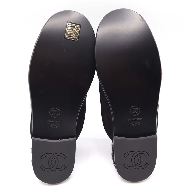 未使用 CHANEL シャネル スリングモカシン 371/2 24.5cm ココマーク ブラック 靴 箱有 H20968