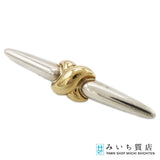 HERMES エルメス ブローチ 18K ツイスト アクセサリー 約8.9g ゴールド×シルバーカラー 袋有 H19003