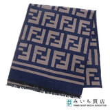 FENDI フェンディ マフラー ズッカ柄 ネイビー/ブラウン 服飾小物 ファッション小物 H23294