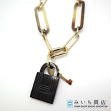 エルメス HERMES アミュレット ネックレス GM ブラウン バッファローホーン アクセサリー H11244